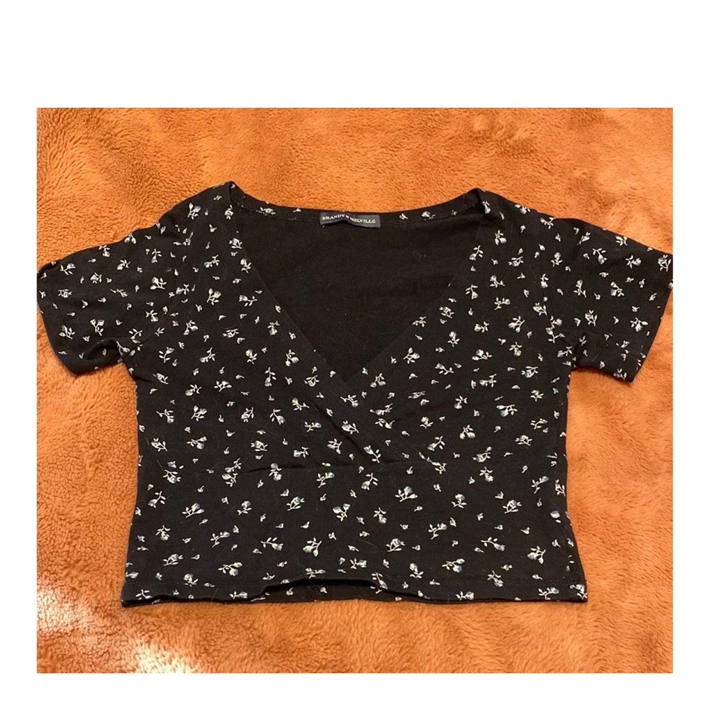 Dark blue and White Fitted Crop Blouse